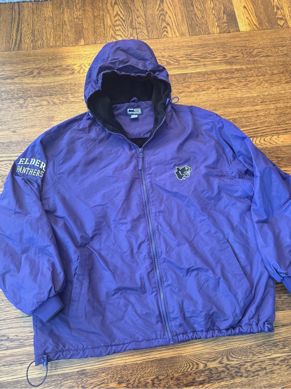 ELDER HIGH SCHOOL PANTHERS Purple Hooded Windbreaker Jacket - Elder Panthers - Picture 5 of 10
